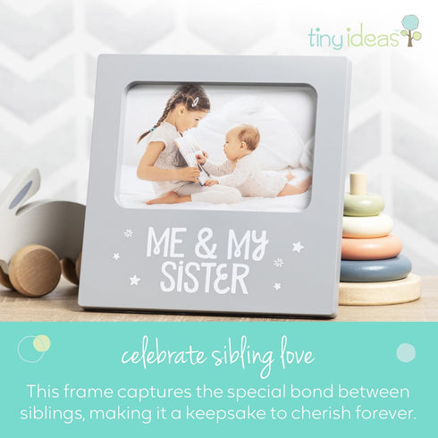 tiny ideas Me and My Sister Picture Frame, Baby Keepsake Frame, Sibling Gifts for Sisters, Brothers, Birthday, Shower, Baptism, Newborn Nursery De...