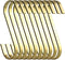12-Pack 4.5 Inch Gold Chrome Finish Steel Hanging Flat Hooks - S Shaped Hook Heavy-Duty S Hooks, for Kitchenware, Pots, Utensils, Plants, Towels, ...