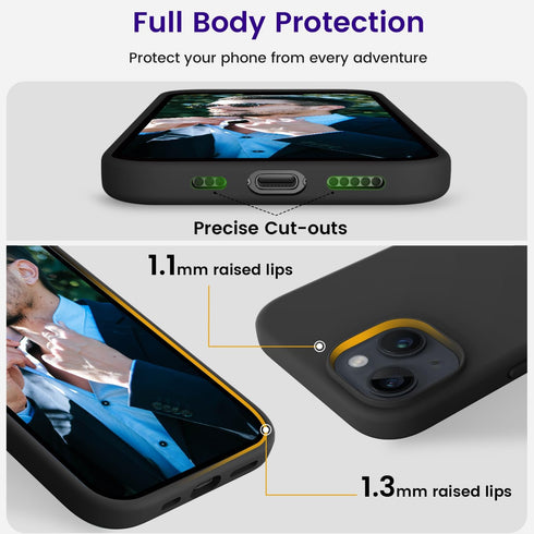 OTOFLY Compatible with iPhone 15 Case, Silicone Shockproof Slim Thin Phone Case for iPhone 15 (6.1 inch), (Black)......
