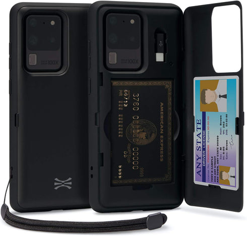 TORU CX PRO Case for Galaxy S20 Ultra, with Card Holder | Slim Protective Cover with Hidden Credit Cards Wallet Flip Slot Compartment Kickstand | ...