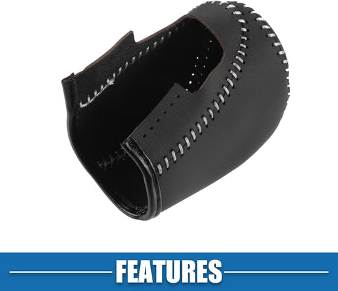 Car Gear Shifting Knob Cover Automatic Transmission Lever Trim for Honda Accord 2018-2022 Faux Leather Black Gray Stitches...