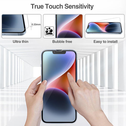 ProCase 2 Pack Screen Protector for iPhone 14 / iPhone 13 / iPhone 13 Pro 6.1 Inch, Tempered Glass Screen Film Guard for iPhone 14 2022 / iPhone 1...