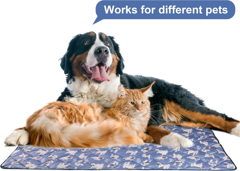 Langsprit Dog Cooling Mat, Washable Dogs Cats Pet Non-Toxic Cooling Pads Summer Sleeping Kennel Mats?Pet Self Cool Ice Blanket for Indoor & Outdoo...