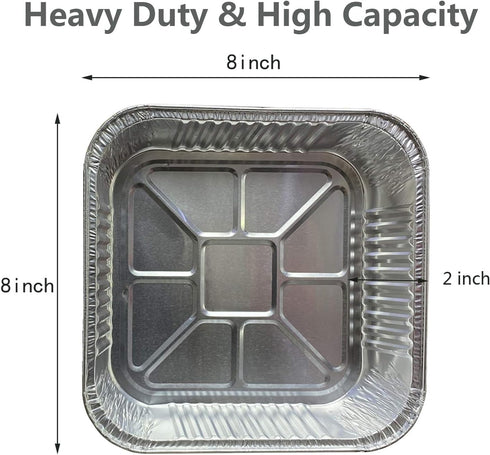 10pack- 8 x 8 Aluminum foil Pans Disposable Heavy Duty Square baking Cake Pans, Cooking Tins Homemade Breads Oven Pans,Foil Pans, Baking cake Pans...