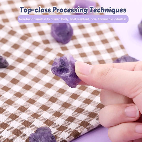 Hilitchi 1lb Bulk Raw Amethyst Stone Rough Crystal Stone for Cabbing, Tumbling, Cutting, Polishing, Wire Wrapping,Gem Mining, Wicca, Reiki and Cry...