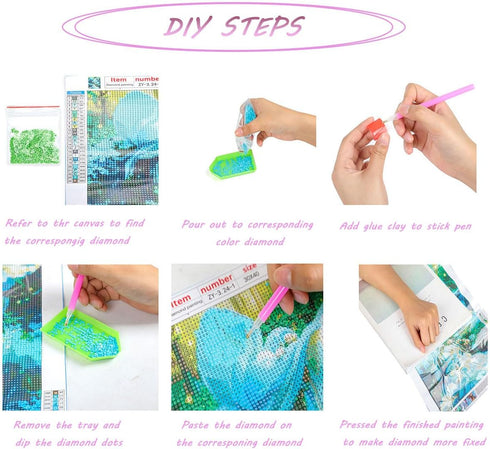 IPISSOI DIY 5D Full Drill Diamond Painting Kits for Adults Kids, Crystal Rhinestone Diamond Embroidery Paintings Arts Craft Home Wall Decor Countr...