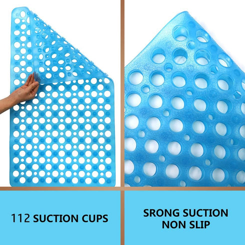 Bath Mat for Tub, 30 x 17 inch Non Slip Bathtub Mat Machine Washable Shower Mat with Suction Cups, Quick Drain Bathtub Mat for Bathroom...