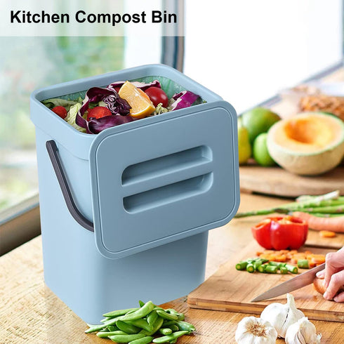 LALASTAR Compost Bin Kitchen, Small Compost Bin for Kitchen, Countertop Compost Bucket with Lid, Odorless Hanging Trash Can for RV/Office/Dog, Min...