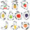 10PCS Fruit Cookie Cutters Set, Stainless Steel Fruits Shape Cookie Cutters Molds Pineapple, Strawberry, Pear, Lemon, Apple, Grape, Peach, Banana,...
