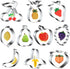 10PCS Fruit Cookie Cutters Set, Stainless Steel Fruits Shape Cookie Cutters Molds Pineapple, Strawberry, Pear, Lemon, Apple, Grape, Peach, Banana,...