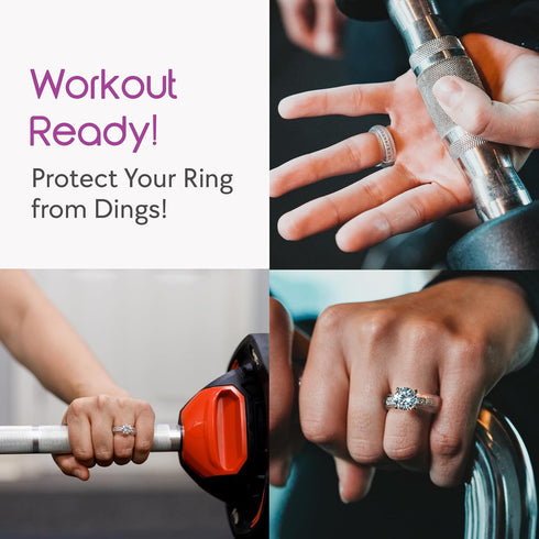Silicone Ring Protector - Engagement and Wedding Ring Protector for gym - Ring Guards for Ring Sizes 4-8 - Pack of 3 (Oura Ring Fit May Vary)...