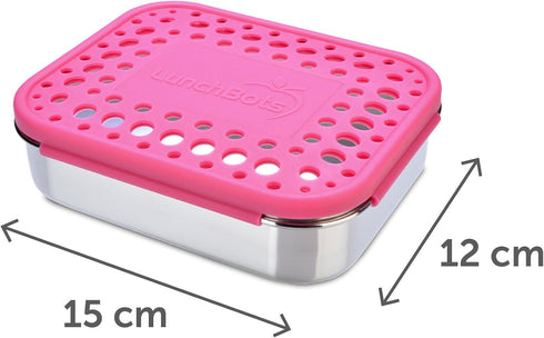 LunchBots Medium Duo Snack Container - Divided Stainless Steel Food Container - Two Sections for Half Sandwich and a Side - Eco-Friendly - Dishwas...