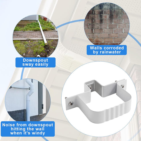 Downspout Straps 2x3 and downspout Wall Bracket? downspout Fasteners White (2 Pack)...