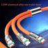 Orange 3 in 1 Multi USB Cable 100W Multi Charger Cable Fast Charging Cable Fast and Stable Charging to Various Mobile Phones with Type-C/Android/C...