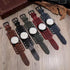 Handmade Men Watches Vintage Punk Hip-hop Gothic Wide PU Leather Fashion Cuff Round Dial Quartz Wristwatch Big Dial Black Brown...
