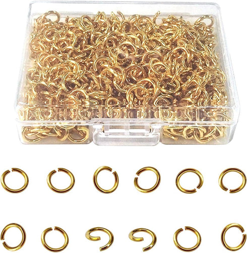 600 Pcs Gold Plated Jump Rings Split Rings Circle Clasp Connecting Rings Jewelry Necklace Bracelet Pendant Choker Charm Loops DIY Craft Earring Ma...