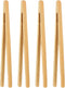 4 Pieces Toaster Tongs, 7 Inch Bamboo Tongs Anti-Slip Wooden Cooking Tongs Small Kitchen Tongs for Serving Food Toaster Fruits Bread Pickles Barbe...