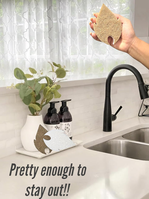nayree Eco-Friendly 2-Pack Biodegradable Sponges, Compostable Coconut Cellulose Scrubber & Alternative to Steel Wool - High Absorbency, Chemical-F...