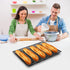 Estink Silicone Pan, Oblong Shape Bread Molds French Bread Baking French Bakeware Tray 5 Loaf NonStick Baking Liners Mat for Frozen Dough Whole-Wh...