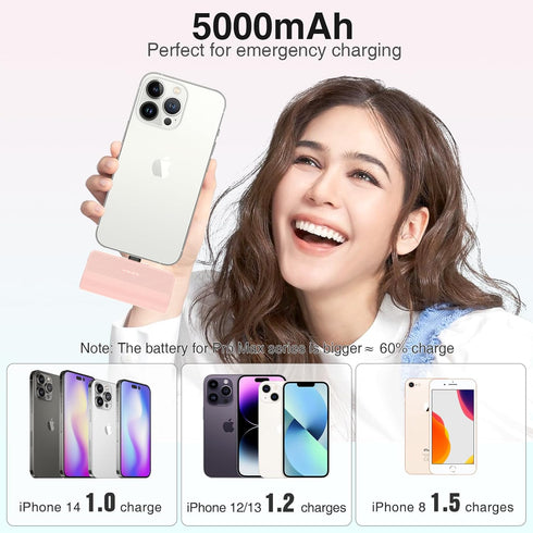 KKD Portable Charger for iPhone,MFi Certified with 5000mAh Small Power Bank Charging?Upgrade Portable Phone Charger Battery Pack Compatible with i...