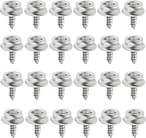 Bonsicoky 50 Pcs Stainless Steel Boat Canvas Snaps, 3/8" Socket Snap Screw Canvas Snap Tool for Boat Covers, Total Length: 16mm...