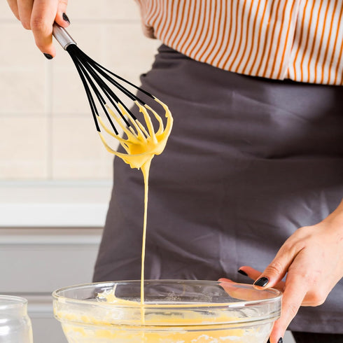 Silicone Whisk, Stainless Steel Wire Whisk Set - 3 PCS Rubber Whisks for Cooking, Non-stick Cookware, Kitchen, Balloon Egg Beater Perfect for Blen...