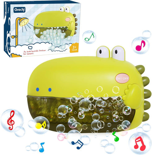 Grechi Dinosaur Bath Toys,Baby Bath Toys for The Baby Bathtub,Toddler Bath Toys Automatic Bubble Machine,Plays 12 Children’s Songs,Bath Toy Makes ...