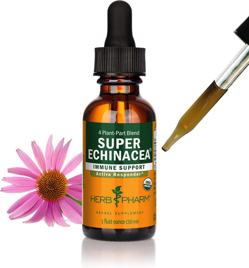 Herb Pharm Certified Organic Super Echinacea Liquid Extract for Active Immune System Support - 1 Ounce (DSUPER01)...