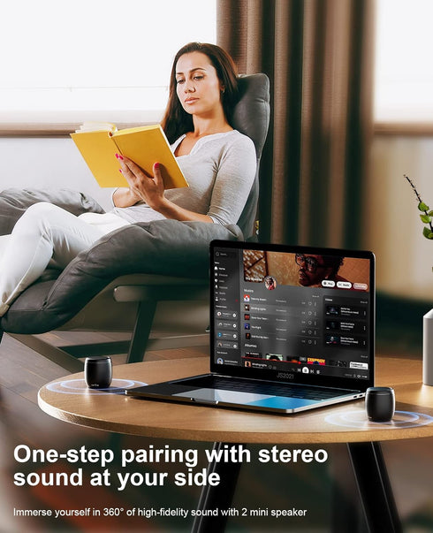 comiso Small Bluetooth Speaker with Stereo Sound, Punchy Bass Mini Speaker with Built-in-Mic, Hands-Free Call, Small Speaker with Brief Design. Po...