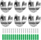 6-Pack Stainless Steel Closet Rod Brackets, U-Shaped Heavy Duty Flange Sockets for 1-1/4 Inch Rods, Rust-Proof Closet Rod Holders with 18 Screws &...