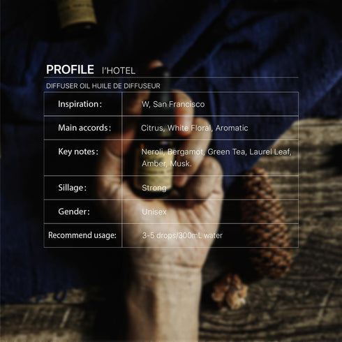 l'Hotel Diffuser Oil, White Floral Citrus Scent, Lifestyle Hotel Collection, Neroli, Bergamot, Green Tea, Laurel Leaf, Amber, Musk Essential Oils ...
