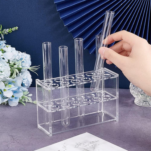 OLYCRAFT 1.8x5.5x3.5 Inch Clear Acrylic Test Tube Rack 12 Sockets Test Tube Display Stands Acrylic Centrifuge Tube Rack Transparent Test Tube Hold...
