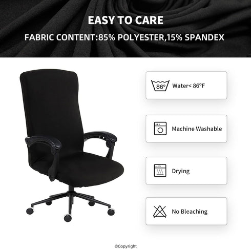 DIVA EN CAMINO DEC Office Chair Cover with Durable Zipper - Stretchable Universal Computer Chair Covering - Smooth Soft Polyester Slipcovers for R...