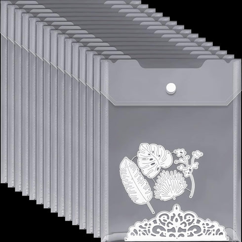 30 Pieces Large Stamp and Die Storage Pockets Clear Die Storage Envelopes Scrapbooking Storage Cutting Dies Stencil Organizer Holder Album Embossi...