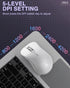 SM66 White Silent Dual Mode Bluetooth/2.4GHz Wireless Mouse, Adjustable 4200 DPI,Rechargeable Computer Mouse Wireless Office Mouse for PC Mac Lapt...