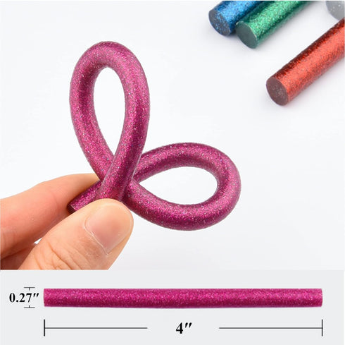 BATDIYOW Mini Glitter Glue Gun Sticks Colored 30 PCS 6 Colors 0.27 in x 4 in Compatible with Most Glue Guns...