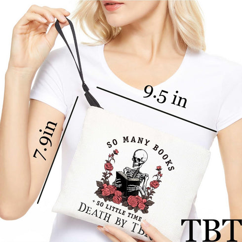 Book Lovers Gifts Makeup Bag Book Club Gifts Cosmetic Travel Bag Bookish Gifts Zipper Pouch Book Themed Gifts Skincare Bag Bookworm Reading Christ...