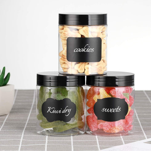 8 OZ Plastic Jars with Lids, 24 Pack Clear Plastic Slime Containers for Kitchen and Household Food Storage of Dry Goods, Creams and More, BPA Free...