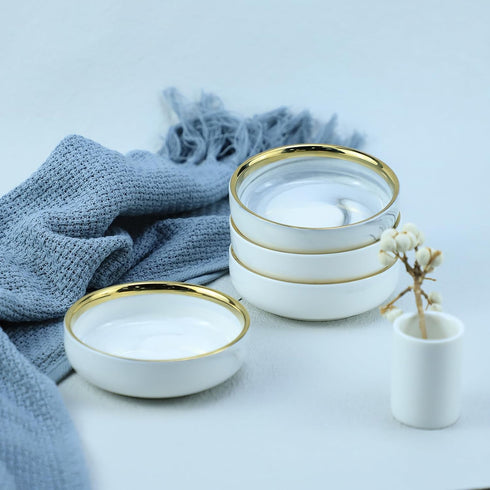 Colias Wing 3.5 Inch Elegant&Attractive Marble Pattern Stylish Design Multipurpose Porcelain Side Dish Bowl Seasoning Dishes Soy Dipping Sauce Dis...