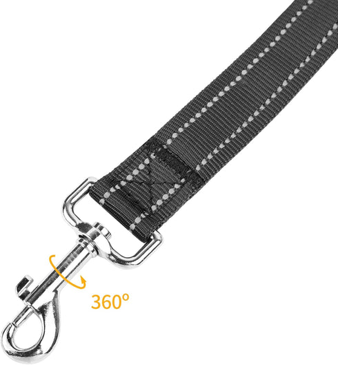 Double-Sided Reflective Nylon Dog Leash, 4 FT/5 FT/6 FT, Soft Padded Handle Heavy Duty Dogs Leashes with D Ring for Medium and Large Dogs Walking ...