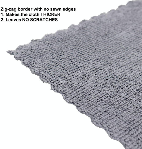 Arkwright SmartEdge Microfiber Cleaning Cloths - (Pack of 12) Thick Edge Less Dish Drying Towel for Car, Polishing, Washing, and Auto Detailing, 1...