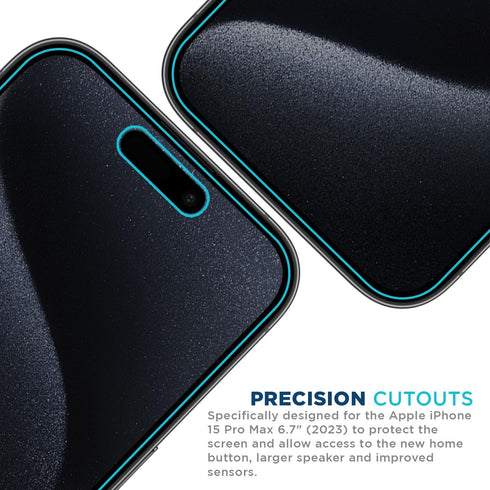 Tech Armor Privacy Screen Protector for iPhone 15 Pro Max 6.7 inch - Ballistic Tempered Glass, Anti-Spy, Case Friendly, Easy Installation, Bubble ...
