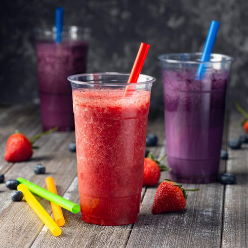 Clear Jumbo Smoothie Straws, Clear Disposable Wide-mouthed Large Milkshake Straws 9'' Inches High/Tall 100 pack...