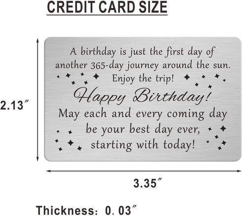 Happy Birthday Cards Birthday Gifts for Men - Engraved Wallet Card Insert...