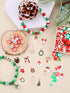 685PCS Christmas Beads Charms for Jewelry Making Kalolary Christmas Enamel Charm Acrylic Snowflake Loose Beads Christmas Tree Polymer Clay Beads X...