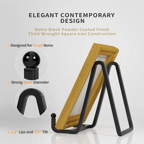 3 Pack 3 Inch Plate Stands for Display - Metal Square Wire Plate Holder Display Stand + Picture Frame Stand Holder Easel for Decorative Plate, Boo...