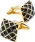 Check Pattern Square Cufflinks for Men Dress In Gift Case Golden Tone Classic Men's Cufflinks Set for Wedding Party Birthday Anniversary Dress...