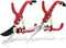 7Penn Garden Pruning Shears - 2pc Straight and Curved Sharp Blade Gardening Hand Tools with Red Ergonomic Grip Handles...