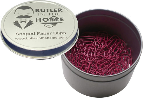 100 Count Baby Bottle Gender Reveal Shaped Paper Clips Great for Paper Clip Collectors or Office Gift - Comes in Round Tin with Lid and Gift Box (...