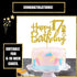 Gold Glitter Happy 17th Birthday Cake Topper - 17 Cake Topper - 17th Birthday Party Supplies - 17th Birthday Party Decorations...